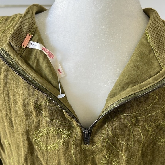 NWOT Free People Picking Petals Embroidered Mini Tunic Dress in Cardamom Seed XS - Picture 11 of 12